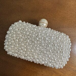 Elegant Pearl-Embellished Clutch